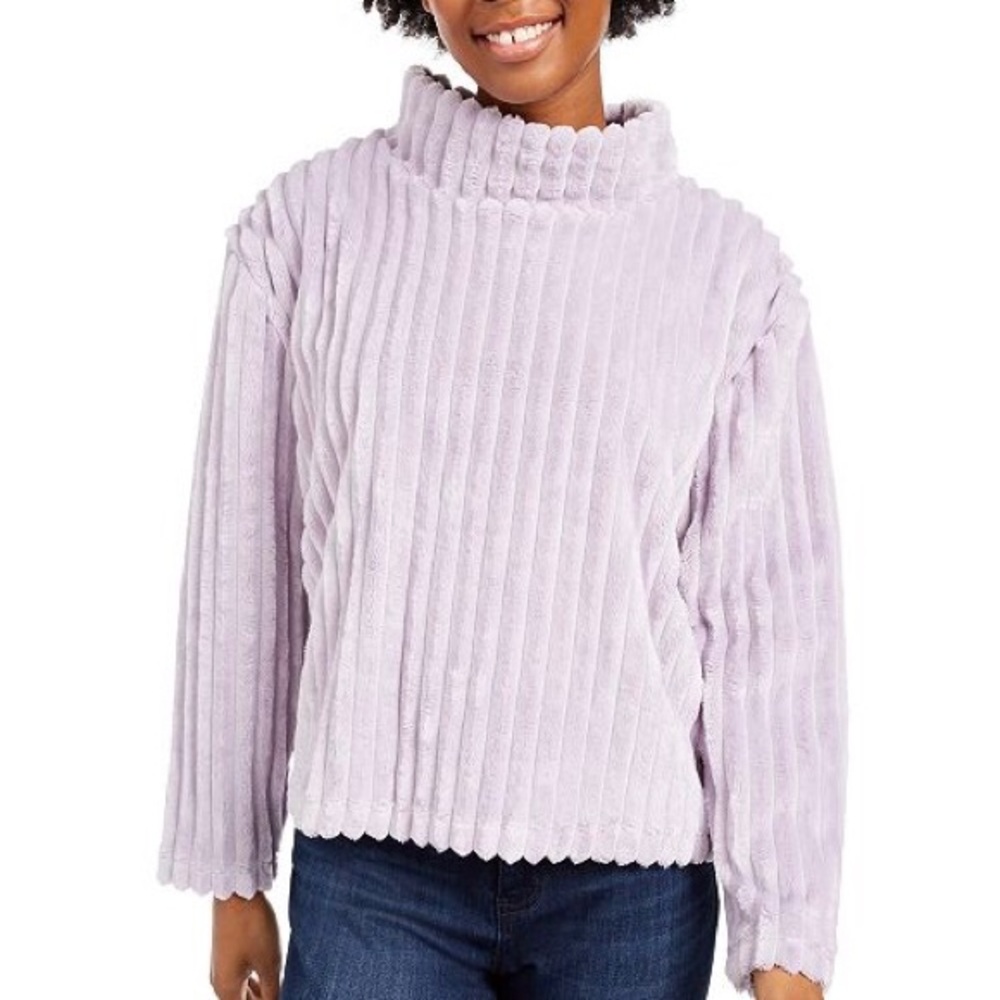 S220 Planet Gold Plush Pullover Mock Sweater